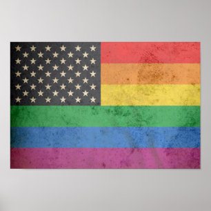 Poster Bandeira americana alegre