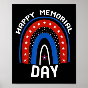 Poster Bandeira Americana Arco-íris Feliz Dia dos Veteran