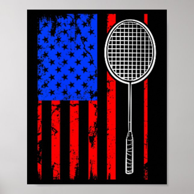 Poster Bandeira Americana Badminton (Frente)