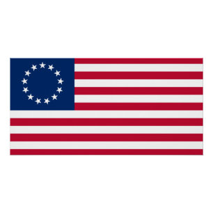 Pôster Bandeira Americana Betsy Ross