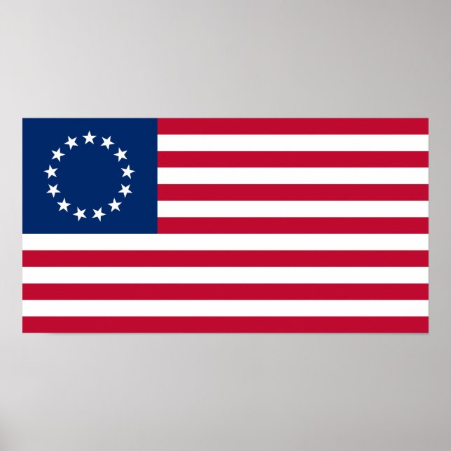 Poster Bandeira Americana Betsy Ross (Frente)