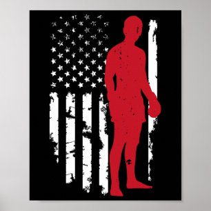Poster Bandeira Americana Boxe Kickboxing Patriótico 4 de