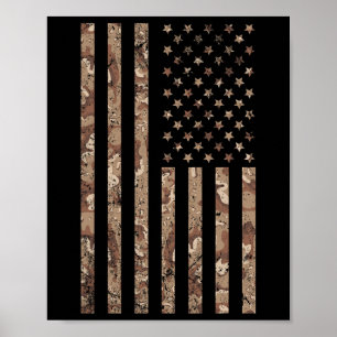 Poster Bandeira Americana Camuflada Militar 4 De Julho Am