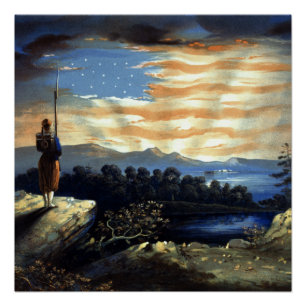Pôster Bandeira Americana Celestial no Céu, Guerra Civil 