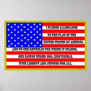 Pôster Bandeira americana com garantia da fidelidade