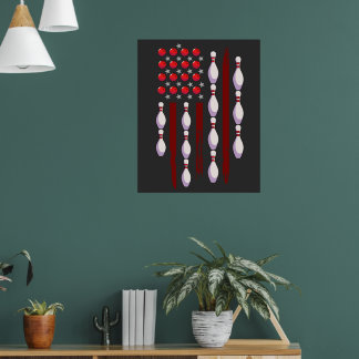 Poster Bandeira Americana da boliche