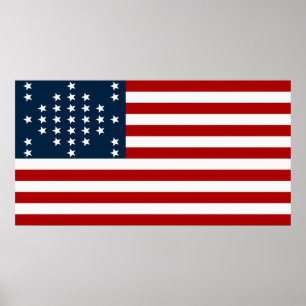 Poster Bandeira americana da guerra civil de Sumter do