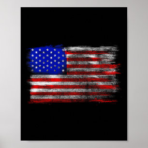 Poster Bandeira Americana Distorcida - Estados Unidos Usa