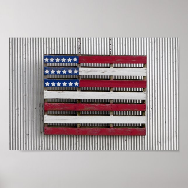 Poster Bandeira Americana do Boat House (Frente)