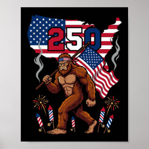 Poster Bandeira Americana do Pé Grande 250º 1776 2026 Sa