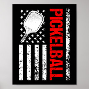 Poster Bandeira Americana do Pickleball