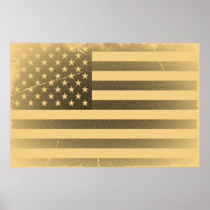 Pôster Bandeira americana do vintage