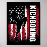 Bandeira Americana dos EUA Lutadora de Kickboxing