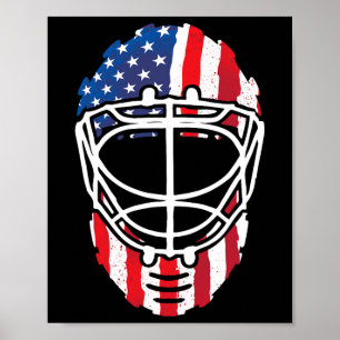 Poster Bandeira Americana dos EUA Máscara de Goleiro de H