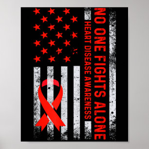 Poster Bandeira Americana dos EUA Sem Lutar Sozinho Doenç
