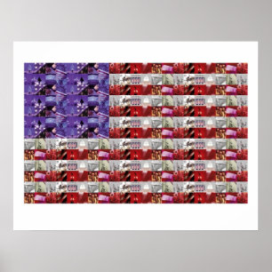 Pôster Bandeira americana dos soldados