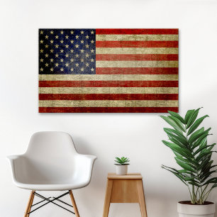 Poster Bandeira Americana em desespero e meteorologia