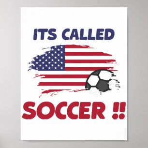 Poster Bandeira americana engraçada chamada SOCCER e não 