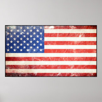 Pôster Bandeira Americana Enroscada