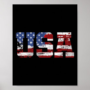 Poster Bandeira Americana EUA Estados Unidos Da América U