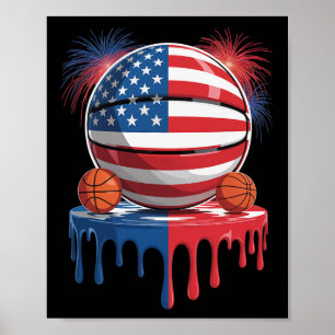 Poster Bandeira Americana EUA Sorvete Jogo de Gotejamento