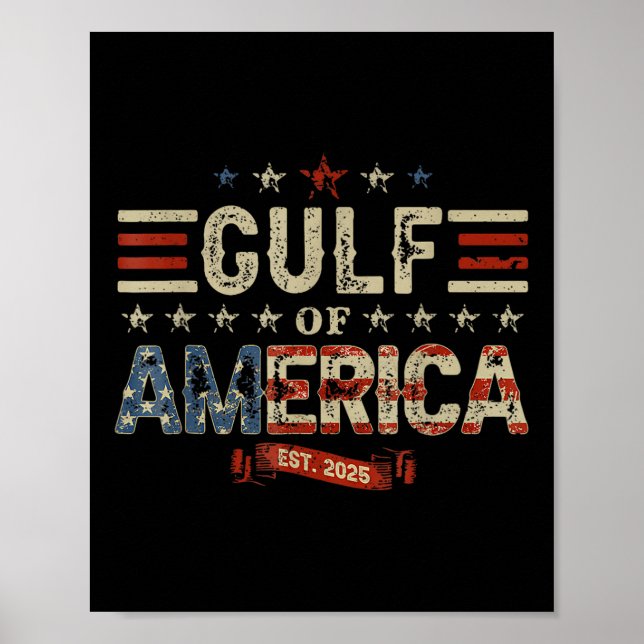 Poster Bandeira Americana G.2025 Do Golfo De Eua (Frente)
