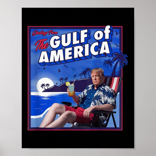 Poster Bandeira Americana G.2025 Do Golfo De Eua (Frente)