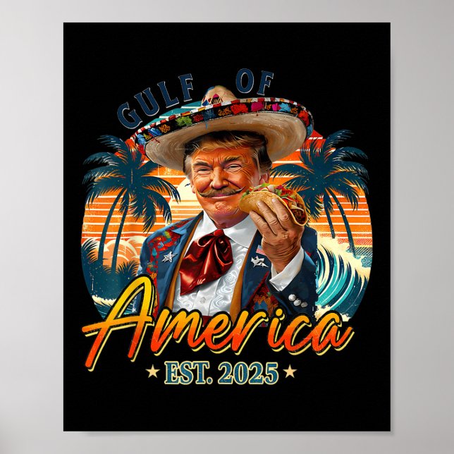 Poster Bandeira Americana G.2025 Do Golfo De Eua (Frente)