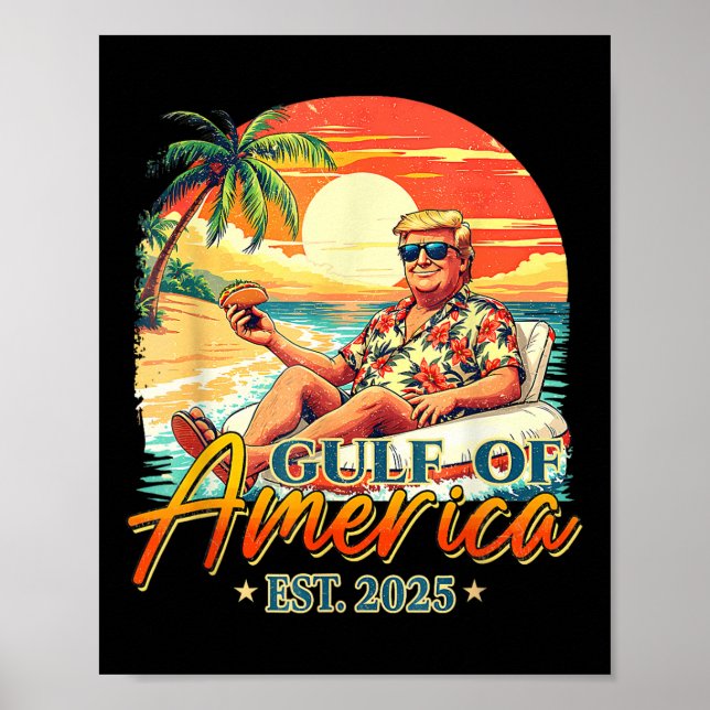 Poster Bandeira Americana G.2025 Do Golfo De Eua (Frente)