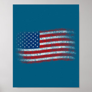 Poster bandeira americana homens mulheres dia da independ