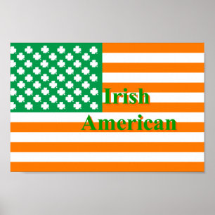 Pôster Bandeira americana irlandesa