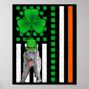 Poster Bandeira americana irlandesa Cão lobo irlandês St