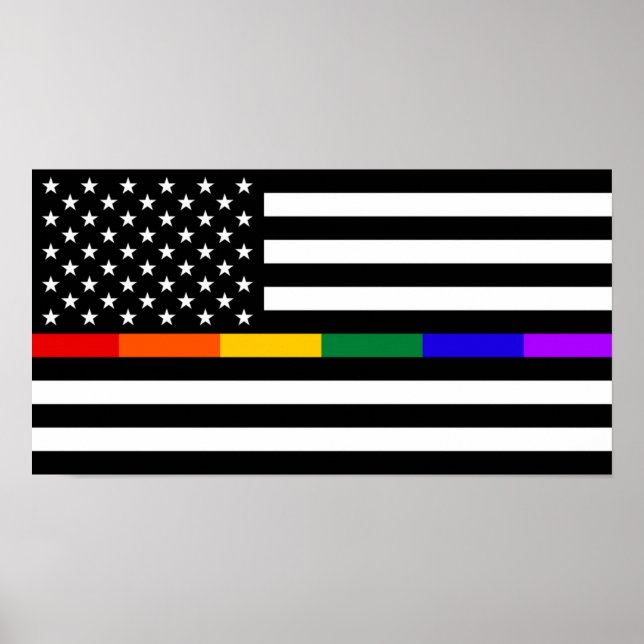Poster Bandeira Americana LGBTQ (Frente)