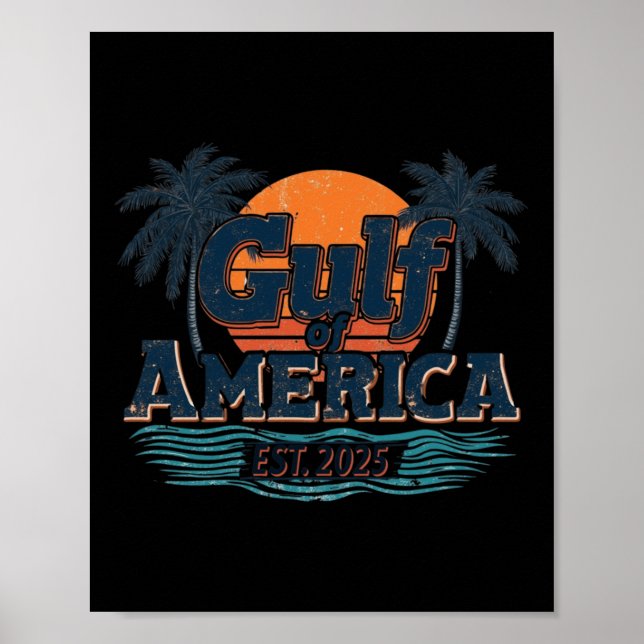 Poster Bandeira Americana Long S Do Golfo Dos Eua 2025 (Frente)