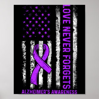 Poster bandeira americana luta conscientização alzheimer
