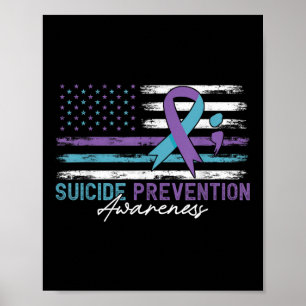 Poster Bandeira Americana Luta Conscientização Prevenção