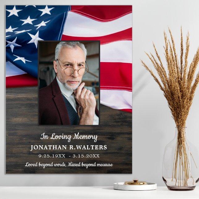 Poster Bandeira Americana Memorial Patriótico Foto Funera (Criador carregado)