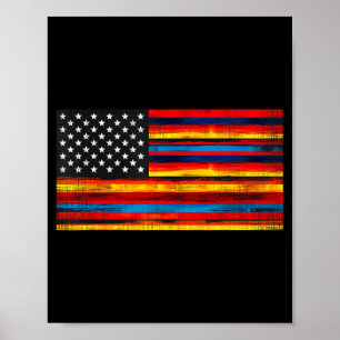 Poster bandeira americana mexicana serape cinco de mayo p
