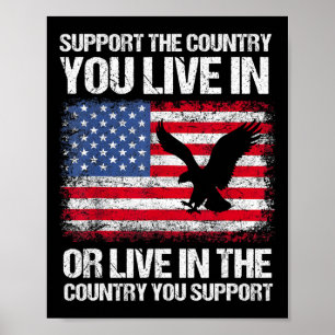 Poster Bandeira Americana No Dia 4 De Julho Apoiamos O Pa