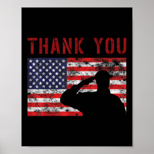 Poster Bandeira Americana - Obrigado Homens Design do Dia