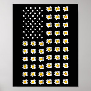 Poster Bandeira Americana Ovo Comida EUA Patriotismo Patr