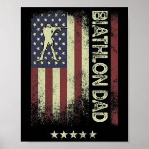 Poster Bandeira Americana - Pai de Biathlon