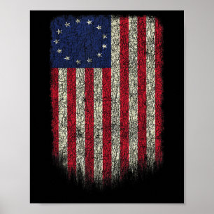Poster Bandeira Americana Patriota 1776 Betsy Ross EUA De