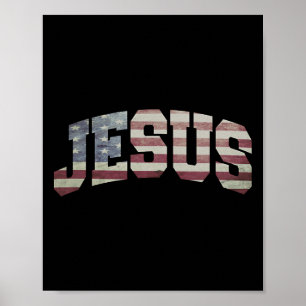 Poster Bandeira Americana Patriótica 4º De Julho Jesus