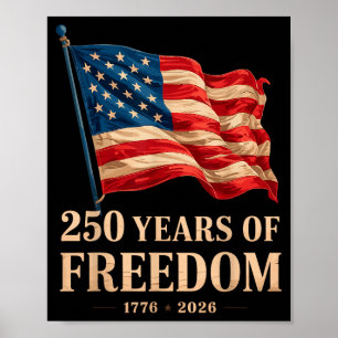 Poster Bandeira americana patriótica 4 de julho 250 anive
