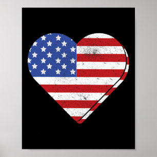 Poster Bandeira Americana Patriótica 4 de Julho Independê