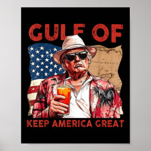 Poster Bandeira Americana Patriótica Do Golfo Americano