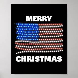 Poster Bandeira Americana Patriótica Feliz Natal Xmas L