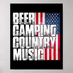 Poster Bandeira Americana Patriótica Música Country Cerve