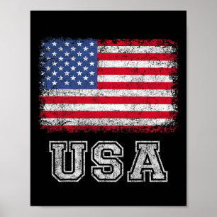 Poster Bandeira Americana Patriótica Para Homens Meninos